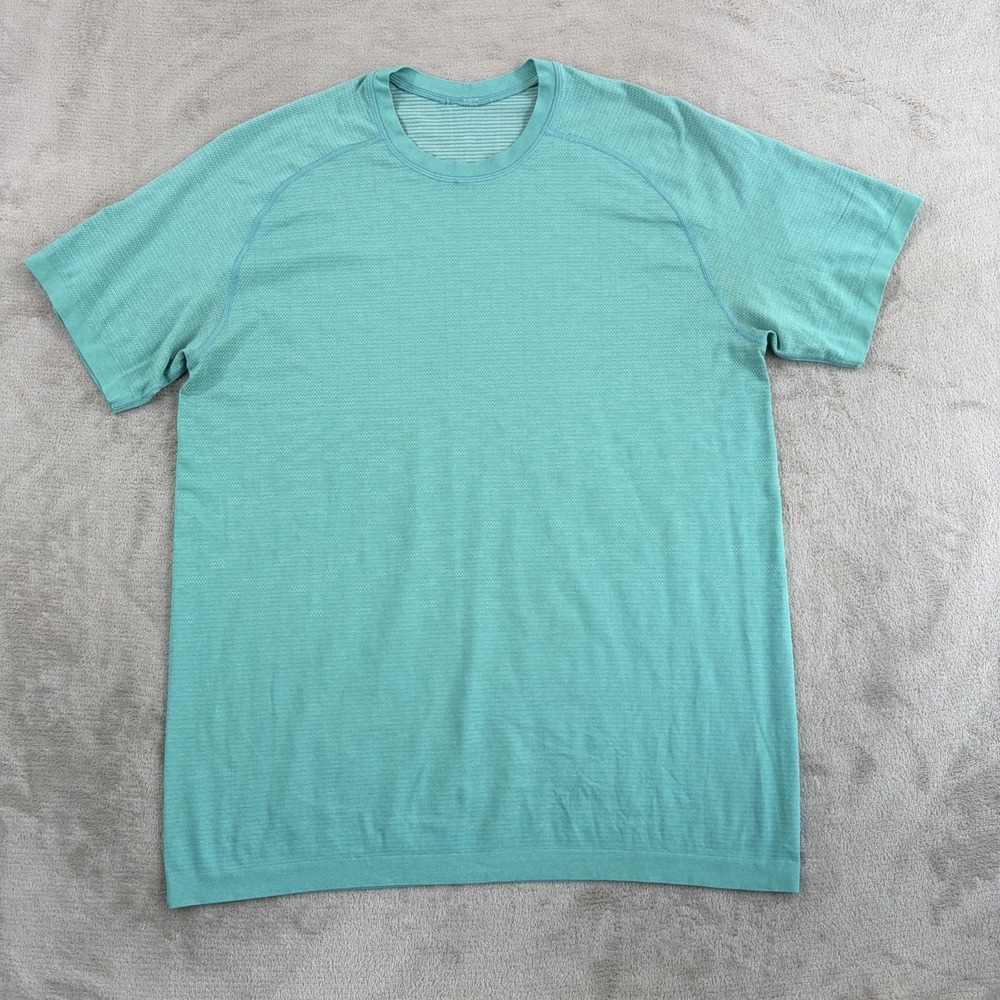 Lululemon Metal Vent Tech T Shirt in Aqua Green Men XL Short Sleeve Wicking Gym